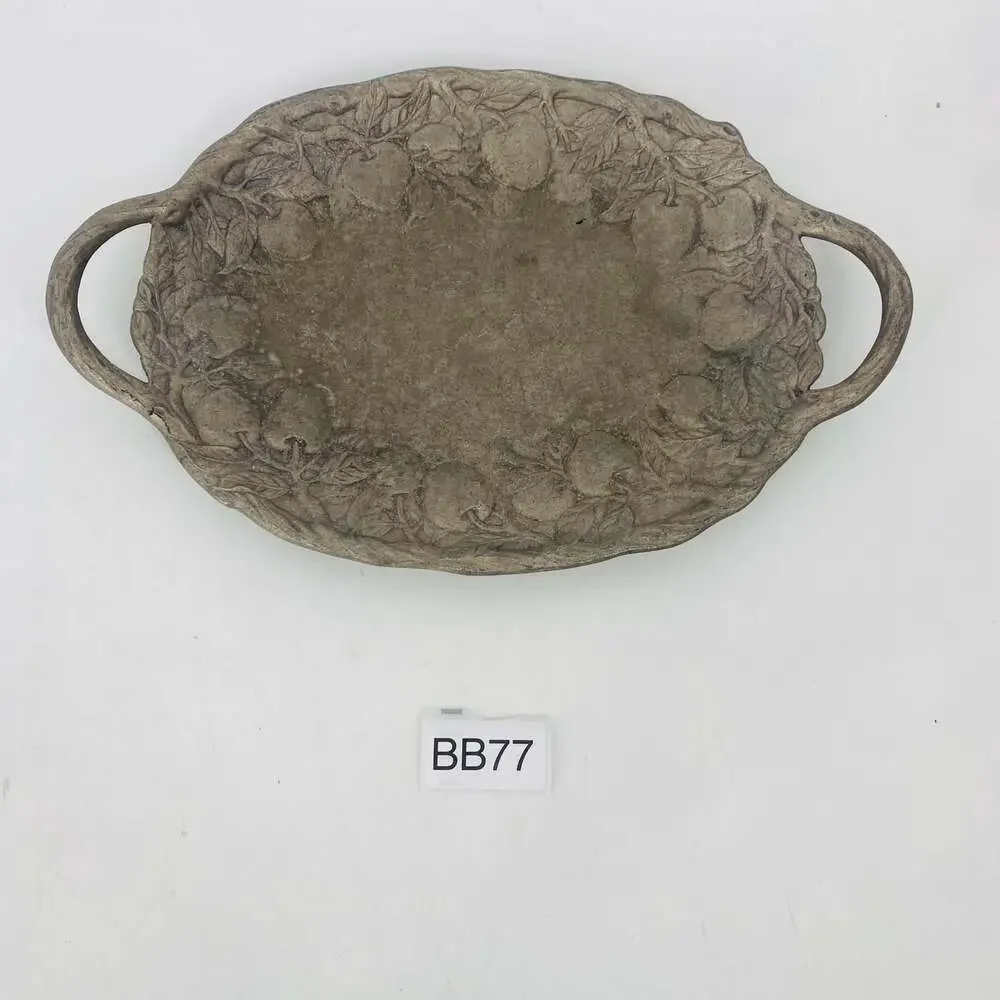 Vintage Arthur Court 1989 Cast Aluminum Apple Oval Serving Tray With Handles 17